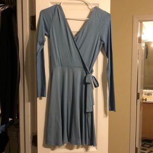 Blue wrap dress